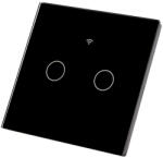 Masterled Üvegkapcsoló ÉRINTŐKÉPERNYŐS Wi-Fi LED fekete dupla (LVTELE0208)