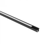 Ecolight Süllyesztett alumínium LED profil, fekete, 1m, matt borítással LED szalagokhoz + végzárókkal, PW Ecolight sorozat (ECOPRO0505MR)