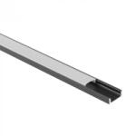 Ecolight Felületre szerelhető fekete alumínium LED profil 1m matt borítással LED szalagokhoz + végzárókkal Ecolight N sorozat (ECOPRO0475MR)