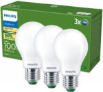 Philips 3x LED izzó E27 A60 7.3W = 100W 1535lm 210lm/W Meleg 2700K 300° A OSZTÁLYÚ UltraEfficient Philips (8721103134790)
