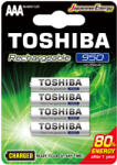 Toshiba Újratölthető elemek TOSHIBA HASZNÁLATRA KÉSZ AAA 1, 2V 950MAH buborékfólia 4 db (TOSBAT0430)