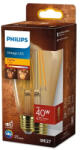 Philips Edison LED izzó E27 ST64 7W = 40W 470lm 1800K meleg izzószál borostyán PHILIPS (8720169191235)