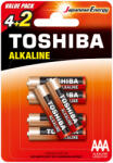 Toshiba RED ALKALINE LR03 AAA 1, 5V alkáli elemek CSOMAG 6db (TOSBAT0225)