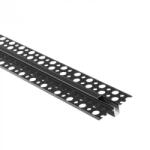 Ecolight LED alumínium profil gipszkartonhoz REGIPS süllyesztett, süllyesztett, fekete, 1m, fekete borítással LED szalagokhoz + végzárókkal GPW Ecolight sorozat (ECOPRO0580C)