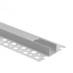 Ecolight REGIPS alumínium LED profil gipszkartonhoz, csempe alá, fehér, 1m, matt ernyővel LED szalagokhoz + végzárókkal, GN Ecolight sorozat (ECOPRO0680MR)