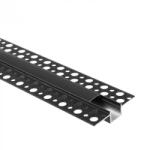 Ecolight LED alumínium profil gipszkartonokhoz REGIPS süllyesztett, süllyesztett, fekete, 2m, fekete borítással LED szalagokhoz + végzárókkal GP Ecolight sorozat (ECOPRO0130C)