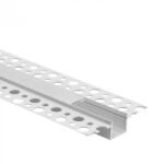 Ecolight LED alumínium profil gipszkartonhoz REGIPS süllyesztett fehér 2m matt borítással LED szalagokhoz + végzárókkal GP Ecolight sorozat (ECOPRO0120MR)