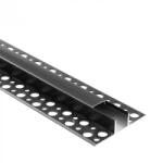 Ecolight REGIPS alumínium LED profil gipszkartonhoz, csempe alá, fekete, 2m, fekete borítással LED szalagokhoz + végzárókkal, GN Ecolight sorozat (ECOPRO0330C)