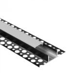 Ecolight LED alumínium profil gipszkartonhoz REGIPS széles csempéhez való alátét, fekete, 1m, tejszerű borítással, LED szalagokhoz + végzárókhoz, GNS Ecolight sorozat (ECOPRO0665M)