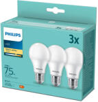 Philips 3PAK LED izzó E27 A60 10W = 75W 1055lm 2700K Meleg PHILIPS (8718699775544)