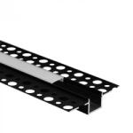 Ecolight LED alumínium profil gipszkartonhoz REGIPS süllyesztett fekete 2m matt borítással LED szalagokhoz + végzárókkal GP Ecolight sorozat (ECOPRO0130MR)