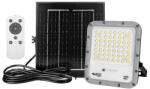 Masterled LED napelemes reflektor, halogén spotlámpa, 100W, 500lm, 4500K, semleges, alkonykapcsolós, távirányítóval, 180°, IP65, szürke, Miki Masterled (LVTSOL0530)