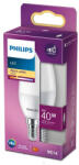 Philips LED-es gyertyakörte E14 B35 4.9W = 40W 470lm 2700K meleg matt PHILIPS (8719514309821)