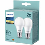 Philips 2PAK LED izzó E27 A60 8W = 60W 806lm 2700K Meleg PHILIPS (8720169193918)