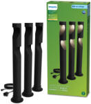 Philips 3x kültéri kerti lámpa készlet POST 70cm LED 1, 5W 180lm 2700K + Desi 24V tápegység Philips (8720169387010)