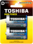 Toshiba HIGH POWER LR20 1, 5 V alkáli elemek 2 db-os buborékcsomagolás (TOSBAT0130)