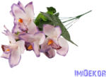  Orchidea 7 ágú selyemvirág csokor 45 cm - Világos Lila