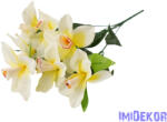  Orchidea 7 ágú selyemvirág csokor 45 cm - Krém