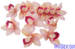  Orchidea gumis művirág fej 9 cm - Rózsaszín Foltos