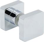 DualHardware CUBE négyzetes zuhanyajtógomb, 8 és 10 mm-es üveghez, fényes króm