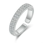  Két kristálysor gyűrű whitegold (állítható méret)