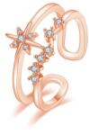  Csillagos kristályos gyűrű rosegold (állítható méret)