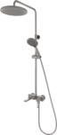 FDesign Coloana dus Zaffiro, cu baterie cada dus, bara dus reglabila, cap de dus fix, para si furtun de dus, gun metal (FD1-ZFR-7USET1-04)