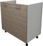 haaus Corp Masca Chiuveta Lecce, 2 Usi, Stejar Sonoma Inchis/Alb, 80 x 50 x 80 cm (LEC-006-SONI)