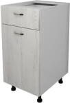 haaus Corp Baza Lecce, 1 Sertar, 1 Usa, Pin Alb/Alb, 40 x 50 x 80 cm (LEC-001-PIN)
