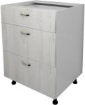 haaus Corp Baza Lecce, 3 Sertare, Pin Alb/Alb, 60 x 50 x 80 cm (LEC-008-PIN)