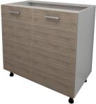haaus Corp Baza Lecce, 2 Usi, Stejar Sonoma Inchis/Alb, 80 x 50 x 80 cm (LEC-004-SONI)