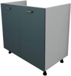 haaus Corp Masca Chiuveta Lecce, 2 Usi, Verde Petrol/Alb, 80 x 50 x 80 cm (LEC-006-VRD)
