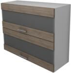 haaus Corp Superior Lecce, 2 Usi, cu sticla, Stejar Sonoma Inchis/Alb, 80 x 30 x 65 cm (LEC-017-SONI)