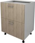 haaus Corp Baza Lecce, 2 Sertare, Stejar Sonoma/Alb, 60 x 50 x 80 cm (LEC-007-SNM)