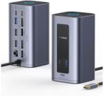 Baseus NOMOS NU1 AIR 12in1 hálózati elosztó 2 HDMI+RJ45+4 USB+2 Type-C aljzat 100W, wireless, SZÜRKE (B0114400)