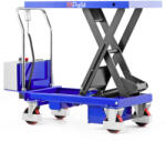 AVLift Ollós elektromos emelőasztal kézi szállító és hidraulikus emelő kocsi 500 kg teherbírás, akkumulátoros emelés, mobil emelő asztal ollósemelő