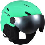 FIXATO Casca Ski/Snowboard, Cu Viziera dubla anti-ceata si anti-UV, FIXATO, Dimensiune reglabila, Circumferinta 58-62, Verde (casca-ski-001-verde)