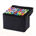  Set 80 markere duble WePro Store, profesionale, subtire si gros, cerneala pe baza de alcool, geanta de depozitare, Multicolore (DF-66)