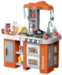  Bucatarie pentru copii WePro Store, circuit de apa real, cuptor si plita, sunete si lumini, accesorizata complet, 67 piese, Portocalie, 3 ani + (DF-87) Bucatarie copii