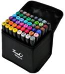 Set 48 markere duble WePro Store, profesionale, subtire si gros, cerneala pe baza de alcool, geanta de depozitare, Multicolore (DF-64)