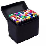  Set 60 markere duble WePro Store, profesionale, subtire si gros, cerneala pe baza de alcool, geanta de depozitare, Multicolore (DF-65)