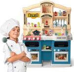 Bucatarie pentru copii WePro Store, lumini si sunete reale, functie de apa curgatoare si abur, 77 accesorii de gatit, Albastra, 3 ani + (DF-95) Bucatarie copii