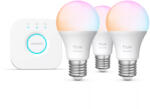 Philips Hue White and colour ambience Essential starter kit: 3 db E27-es okos fényforrás (806 lm) (929004235411)