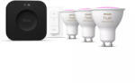 Philips Hue White and colour ambience Kezdőkészlet: 3 db GU10-es fényforrás + Dimmer Switch + Bridge Pro (929003666513)