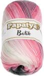 VLNIKA BELLATEX Papatya Batik fonal, 100 g - 554-21 fehér, szürke, rózsaszín (12725)