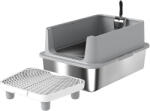 PawHut Tavă XL pentru litieră din oțel inoxidabil, Pereți laterali înalți, Pedală și covoraș filtrant, Lopată, 60, 2x40, 2x29, 6cm, Gri | Aosom Romania (D31-144V01GY)