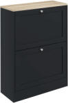 HomCom Dulap pentru pantofi 12 perechi, Mobilier de intrare cu 2 sertare rabatabile și polițe reglabile, 60 x 23, 5 x 80cm, Negru | Aosom Romania (837-516V80BK) Pantofar