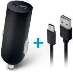 Forever Autós töltő M02 2A + USB-C kábel fekete (M02)