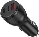 AVAX CARLY 95W autós töltő USB-C PD 3.0 + USB-A QC fekete CC695 (AVAX_CC695)