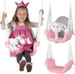 Ricokids Gyerek hinta, Ricokids, rózsaszín, maci minta, kötélmagasság: 130-160 cm, átalakítható, teherbírás: 30 kg, téglalap alakú (TE770101)